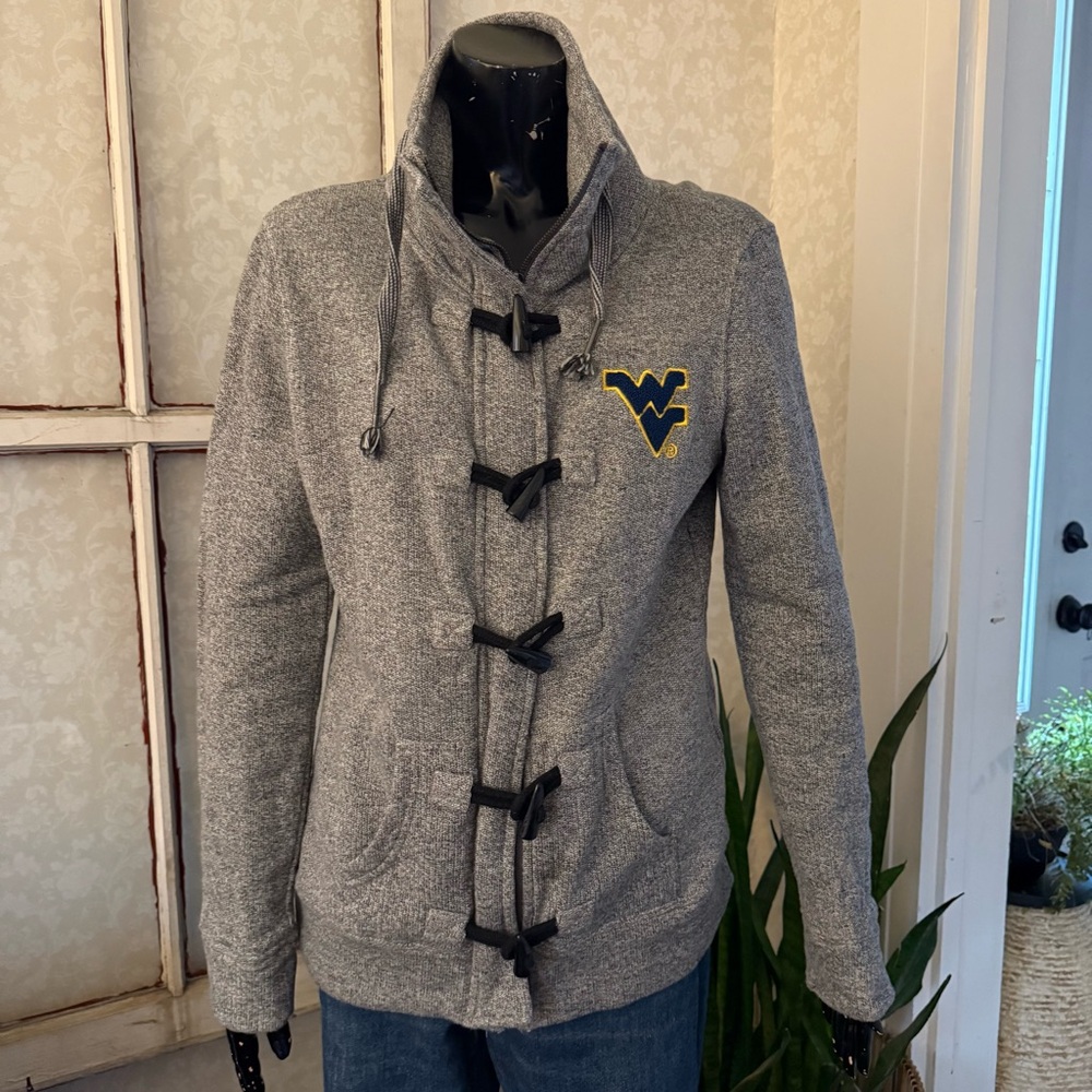 West Virginia Renu Women's Toggle Zip Jacket Sweatshirt - Heather Gray Sz Large